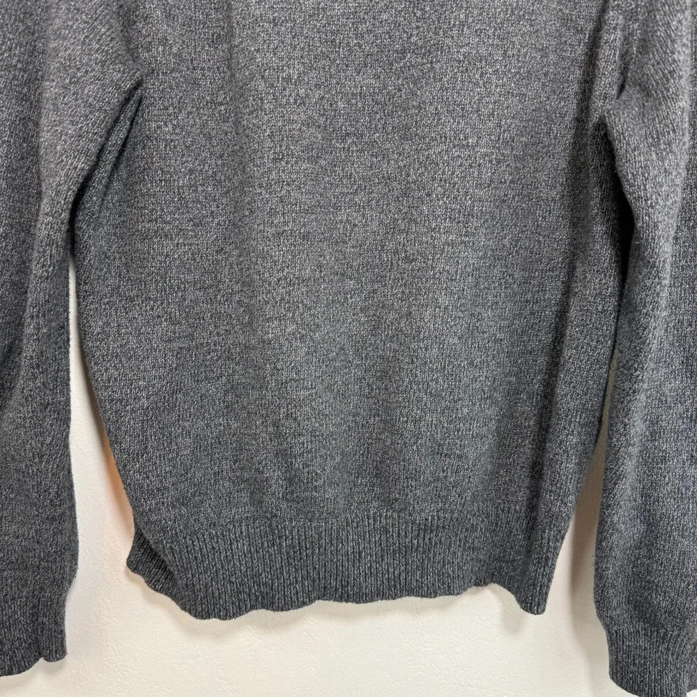 Polo Ralph Lauren Quarter Zip Sweater Grey Cotton Pony Logo Classic Preppy Large